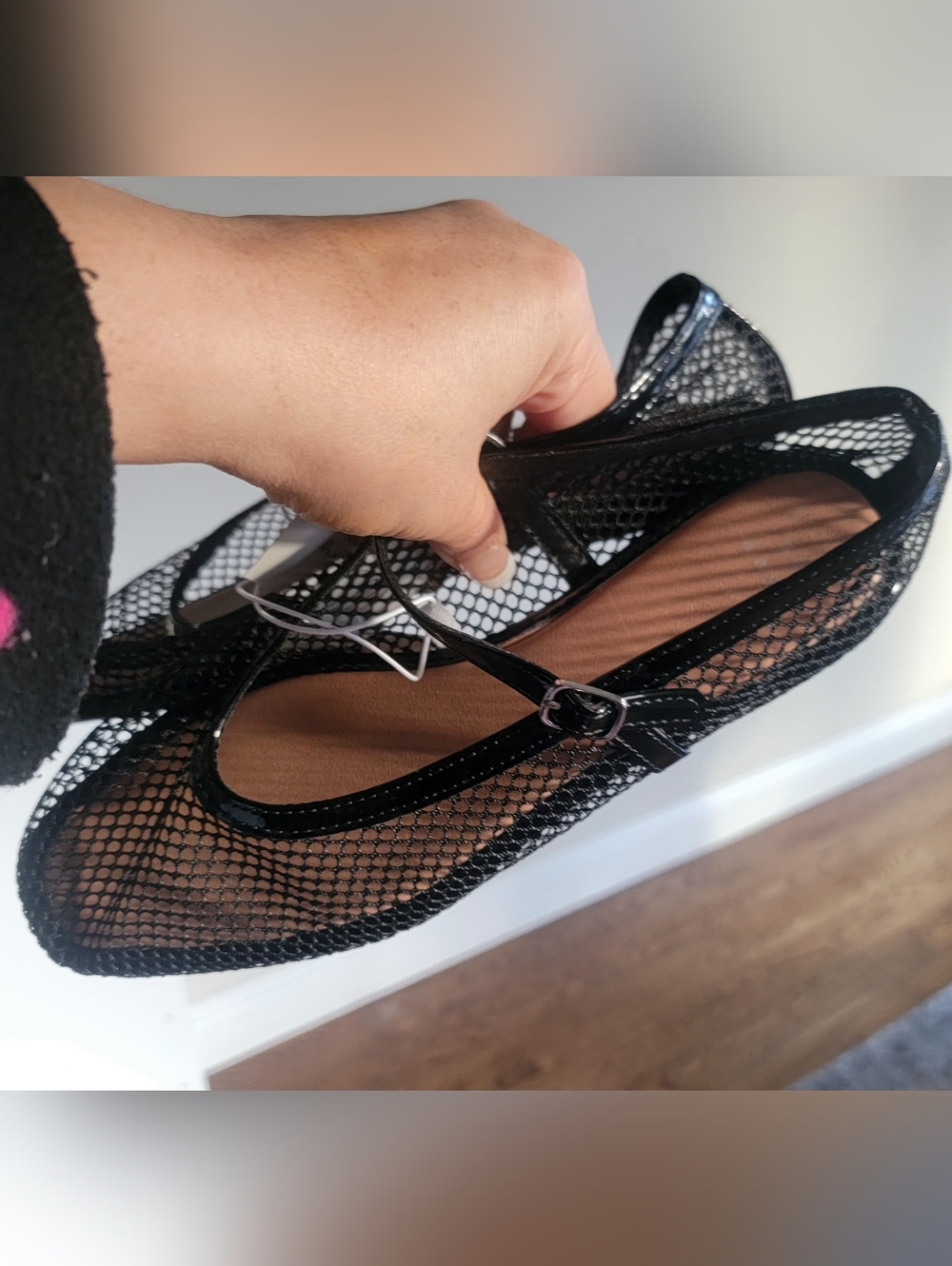 a new day Black Mesh Mary Jane Flats with Buckle - Picture 7 of 16